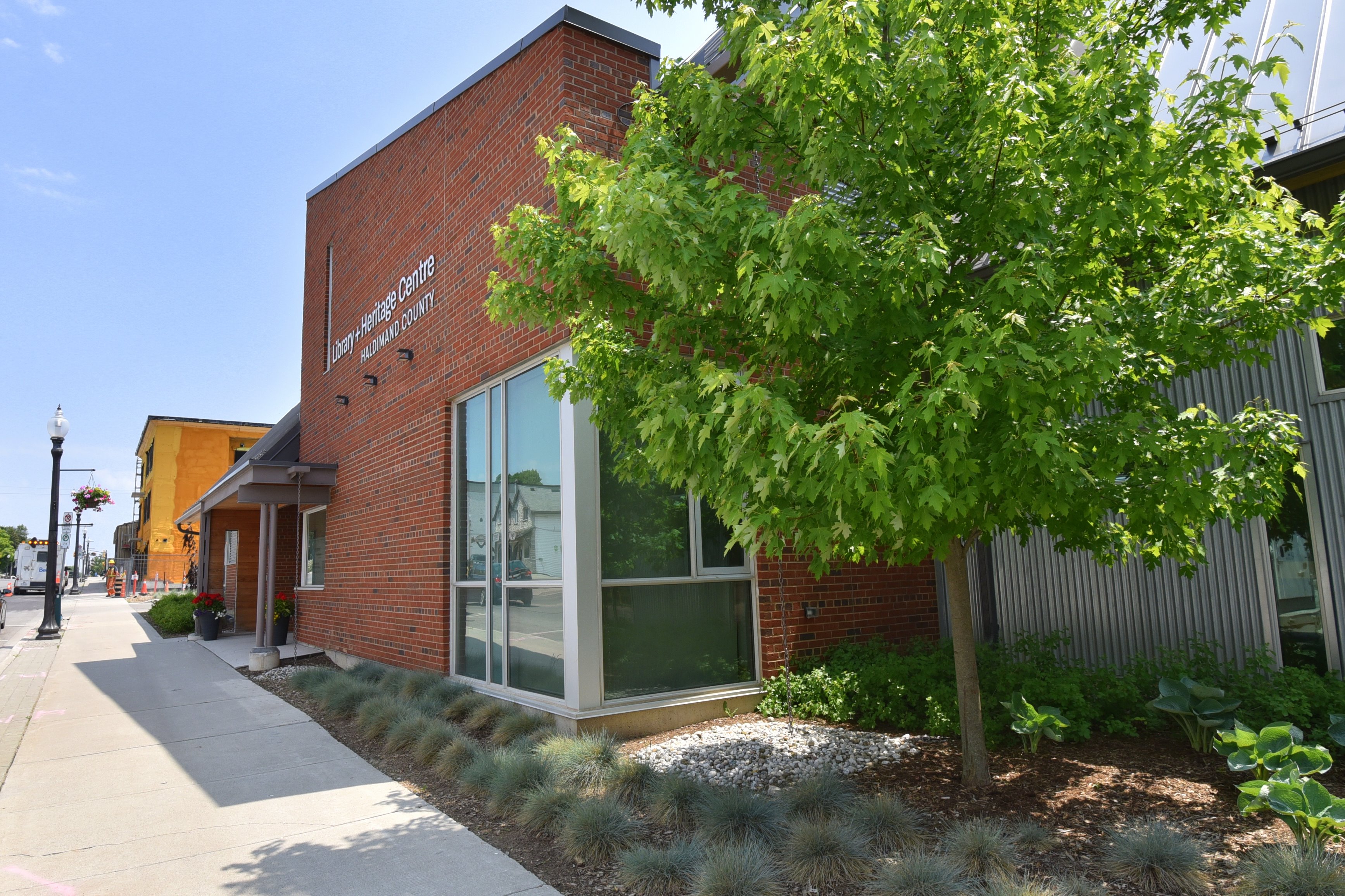 Front walkway of Cayuga Library 
