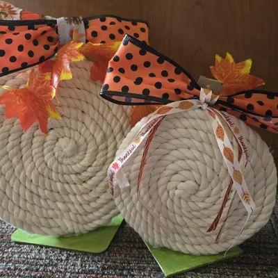 pumpkins made out of rope